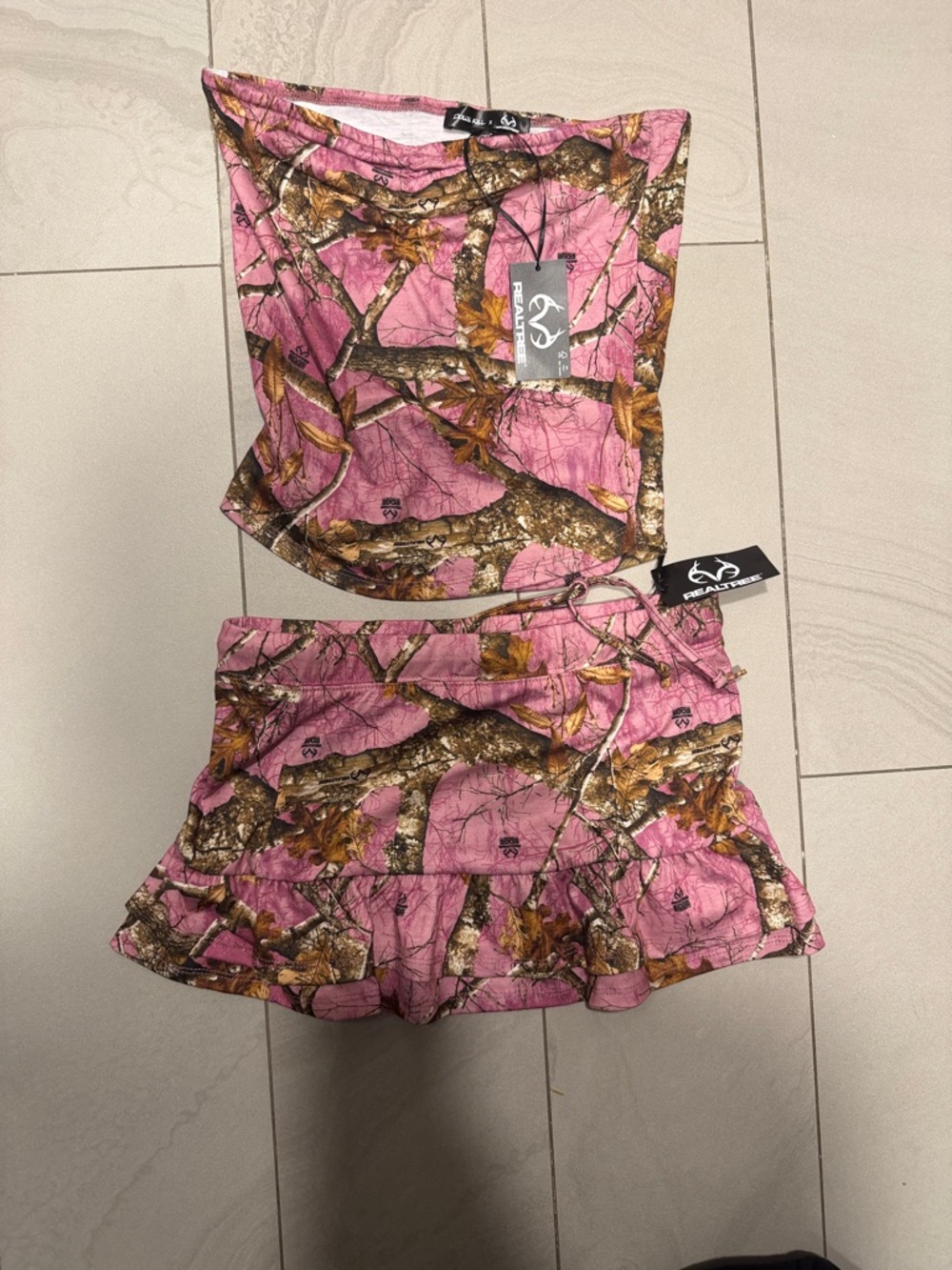 Realtree Pink Camo Ruffle Mini Skirt Set